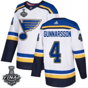 Blues #4 Carl Gunnarsson Weiß 2019 Stanley Cup Final Stitched